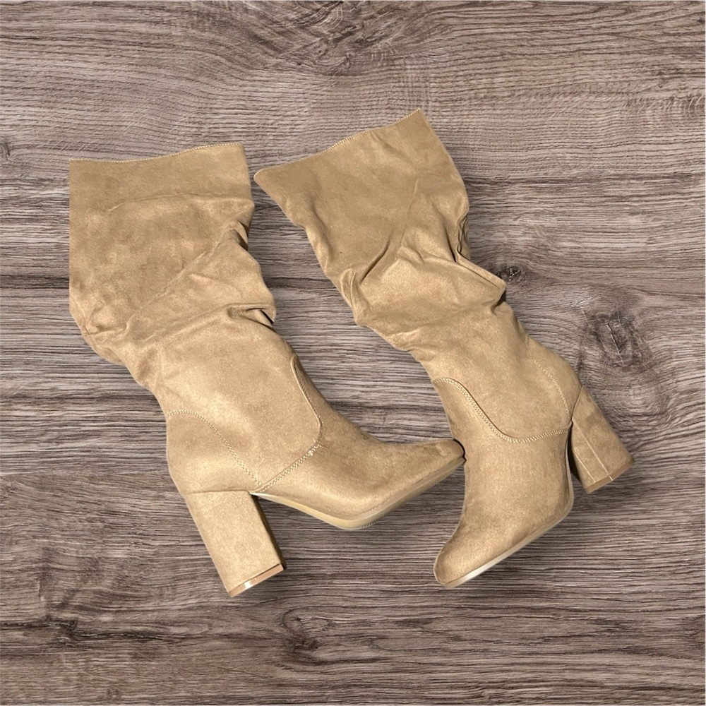 JustFab Leona Portabella Slouched Heeled Boots